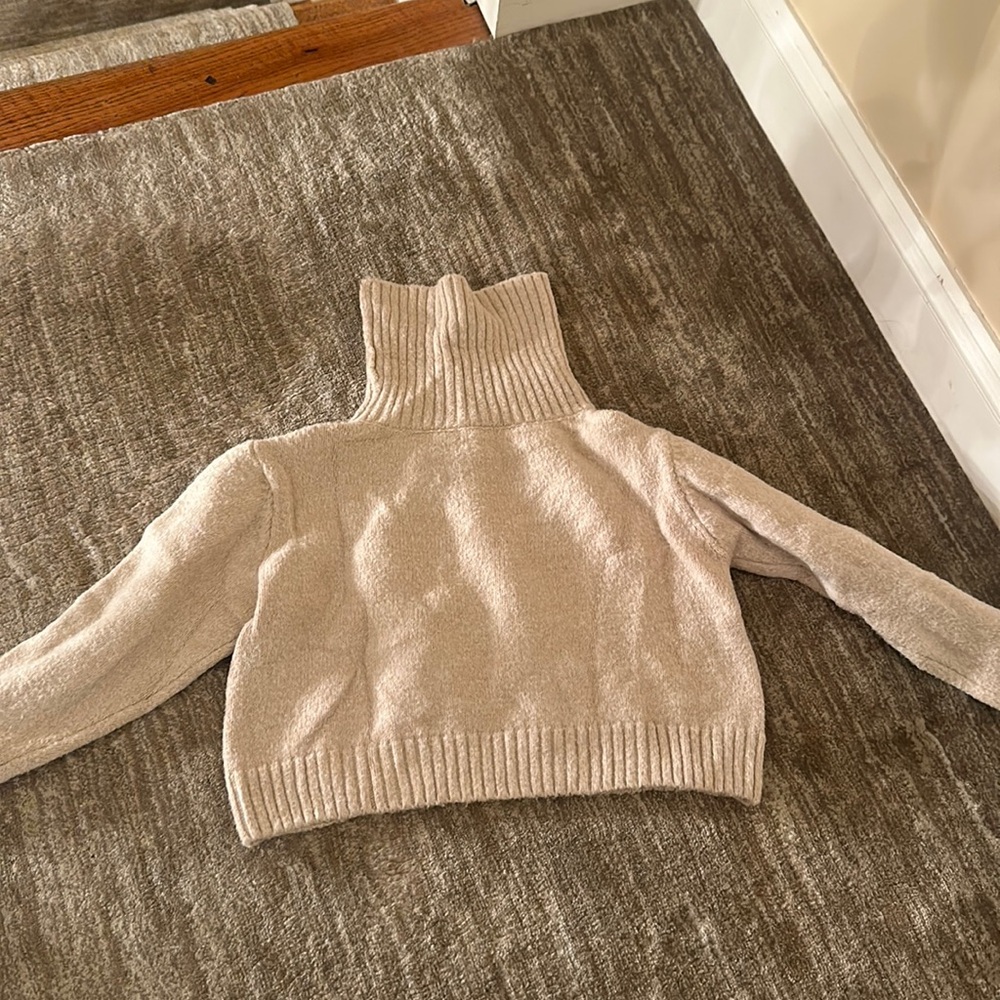 Subdued turtle neck cropped sweater - small